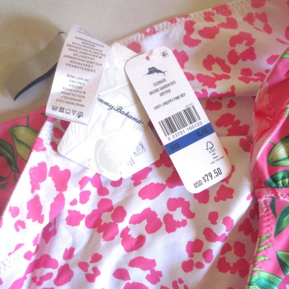 Tommy Bahama Orchid Garden Swim Hipster Bikini Bottom Size XL Pink Floral $79 - Picture 5 of 5